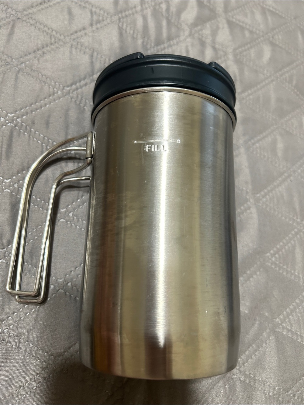 Stanley Stainless Travel Mug with Black Lid and Silver Body coffee - Picture 2 of 10